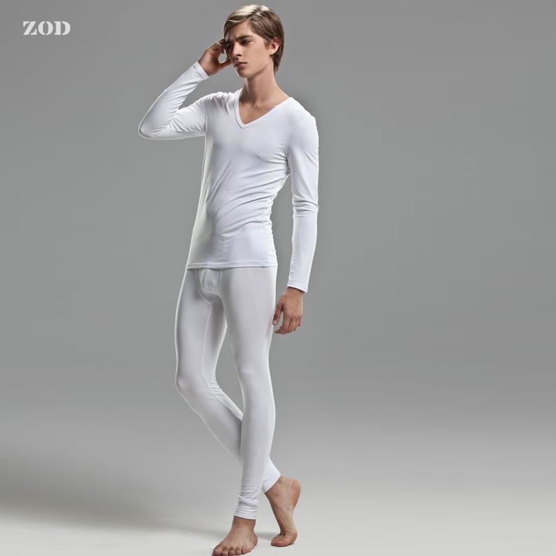 Free shipping 2pcs/lot 5 zod underwear men's cotton basic shirt men's long johns long johns set 118020