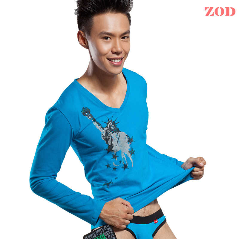 Free shipping 2pcs/lot 6 flower zod underwear men's 100% cotton print long-sleeve 107001