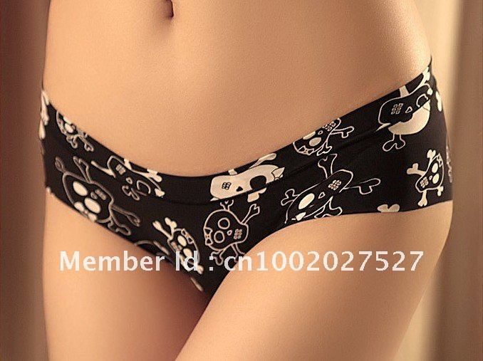 Free shipping (2pcs/lot) Ice Silk Printing Seamless low-rise panties