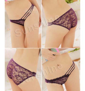 Free shipping(2PCS/LOT) New Sexy Briefs Voile Lace T Panties Personality Appeal Cute Perspective Women's Underwear NK-007