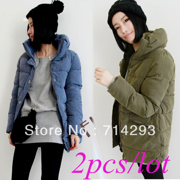 Free shipping! 2PCS/LOT Women's Full Zip Winter Warm Thicken Long Jacket Coat Cheap Outwear 7988