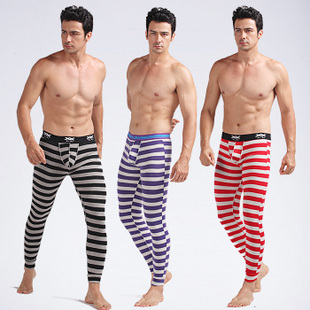 Free shipping 2pcs/lot Xuba male zebra print cotton male long johns male thermal trousers