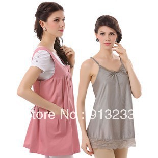 Free Shipping 2pcs/set 99.99% radiation shielding silver fiber Radiation protection maternity clothing 3 color lovely design