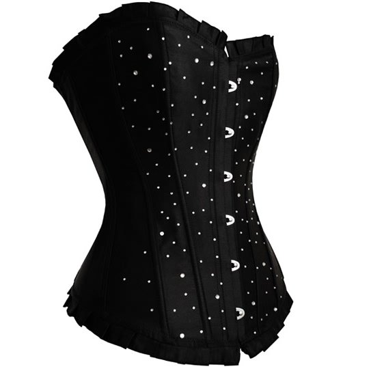 Free shipping 3 Colors Lady's Sexy plastic Boned Corset Bustier Costume lingerie Under Bust Lingerie + G-string Red