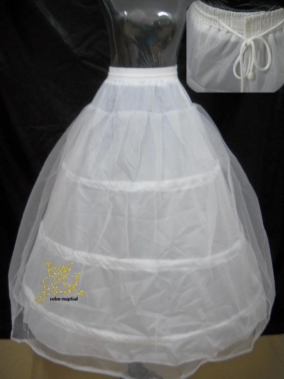 Free shipping !!3 hoop 2 layer White Wedding Crinoline Petticoat