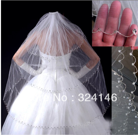 Free shipping 3 layer  Gorgeous embroidery  wedding dress veils special craft bridal veils for fashion ladies