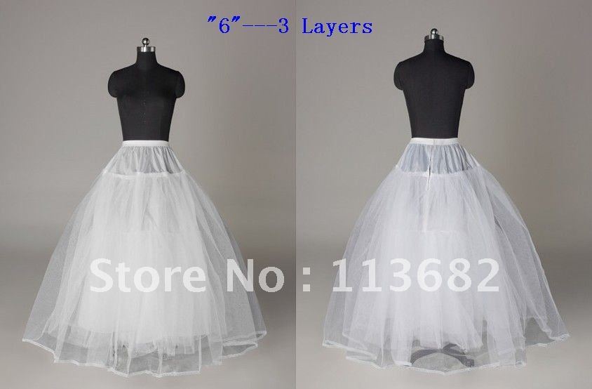 Free Shipping 3-Layer Tulle Bridal Petticoat Underskirt Crinoline