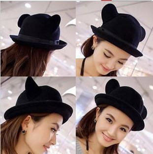 Free Shipping 3 pieces/lot 2013 New Arrival Fashion Cat Ear Edge Dome Caps For Women