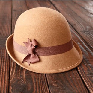 Free Shipping 3 pieces/lot  Fashion Multicolor British Wool Female Bowknot Fedoras