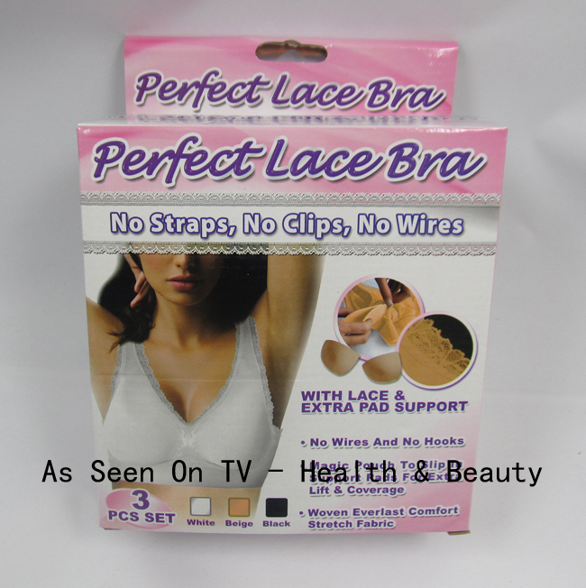 Free Shipping 300pcs/lot Top Quality LACE Genie Bra Seamless Bra with Removable Pads Ahh Bra Body Shaper 3pcs/set (COLOR BOX)