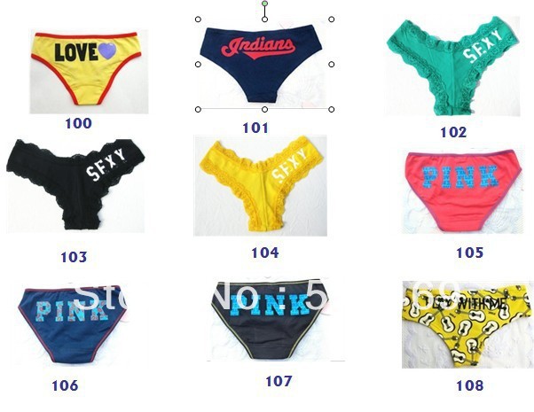 FREE SHIPPING 30pcs/lot Victoria Pink  Sexy Women Boxer Briefs Ladies Cotton Panties underwear G-String shorts Mix Order 2 sizes