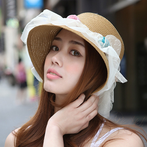 Free shipping+ 3109 princess 200 hanryu trend sunbonnet beach cap flower lace cap