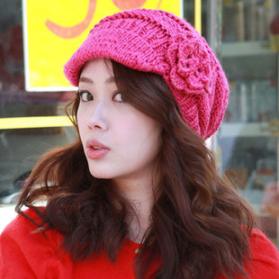 Free shipping 3332 winter knitted cap the ubiquitous1 floret preparation of cap pocket hat
