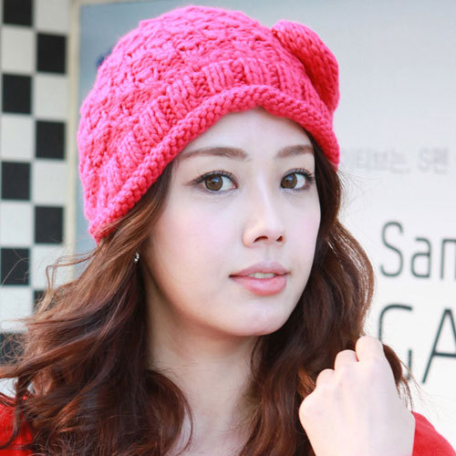 Free shipping+ 3335 winter cap bow knitted cap pocket hat cap knitted cap
