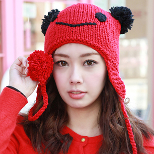 Free shipping 3349 winter knitted cap knitted hat cartoon hat pocket style handmade wire cap
