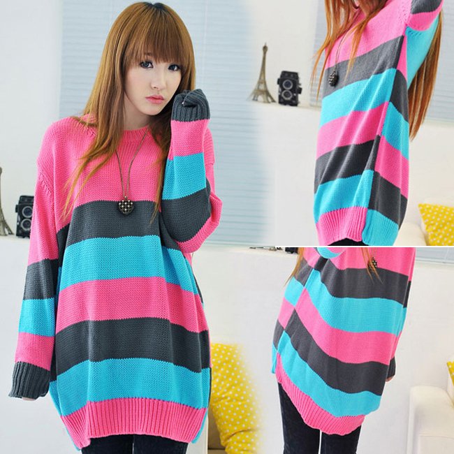 Free Shipping 3439 multicolour new arrival medium-long sweater sweater MY
