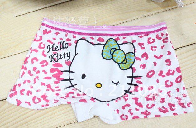 Free Shipping 36pcs/lot girl hello kitty cat cartoon logo, 100% Cotton Children's underwear boxer