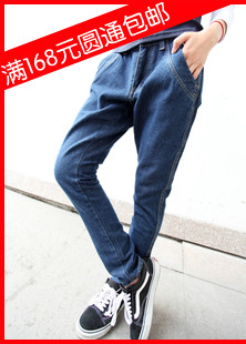 Free Shipping 394 2013 pattern all-match blue denim skinny pants dress wholesale