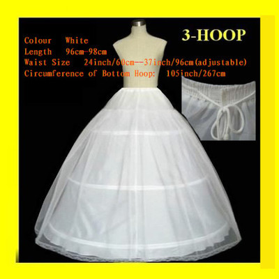 Free shipping! 3Hoops 1T Wedding Accessories Petticoat Adjustable Waist
