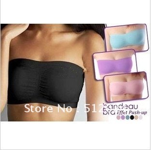 free shipping 3pcs  Bandeau Bra word / word wrap chest bra, bra vest, 2 floor pad