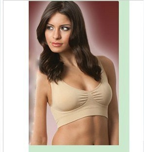 Free Shipping 3pcs/lot Bra with removable sponge pad, Sexy Seamless two layer ahh sport Genie leisure bra BODY SHAPER Push Up