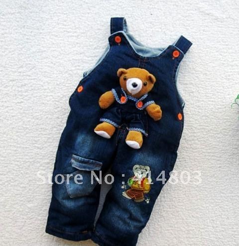 Free shipping 3pcs/lot kids wear children clothing Kids suspender trousers overalls girls beautiful pants popular jeans