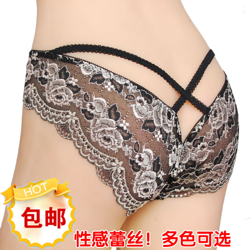 Free.shipping.4 plus size plus size panties female sexy women's lace mid waist plus size panties female mmseamless