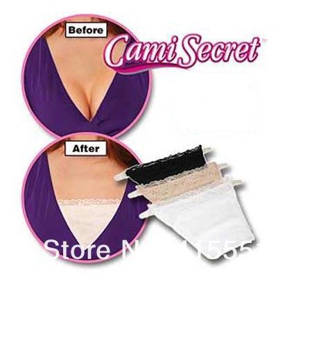 Free Shipping 400sets/lot  Quick & Easy Clip-On Cami Secret  Women's Boob Tube Top (White/Nude/Black) in Stock