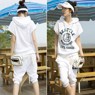 Free Shipping 4013 # 2013 summer new Korean version of the leisure suit big yards set