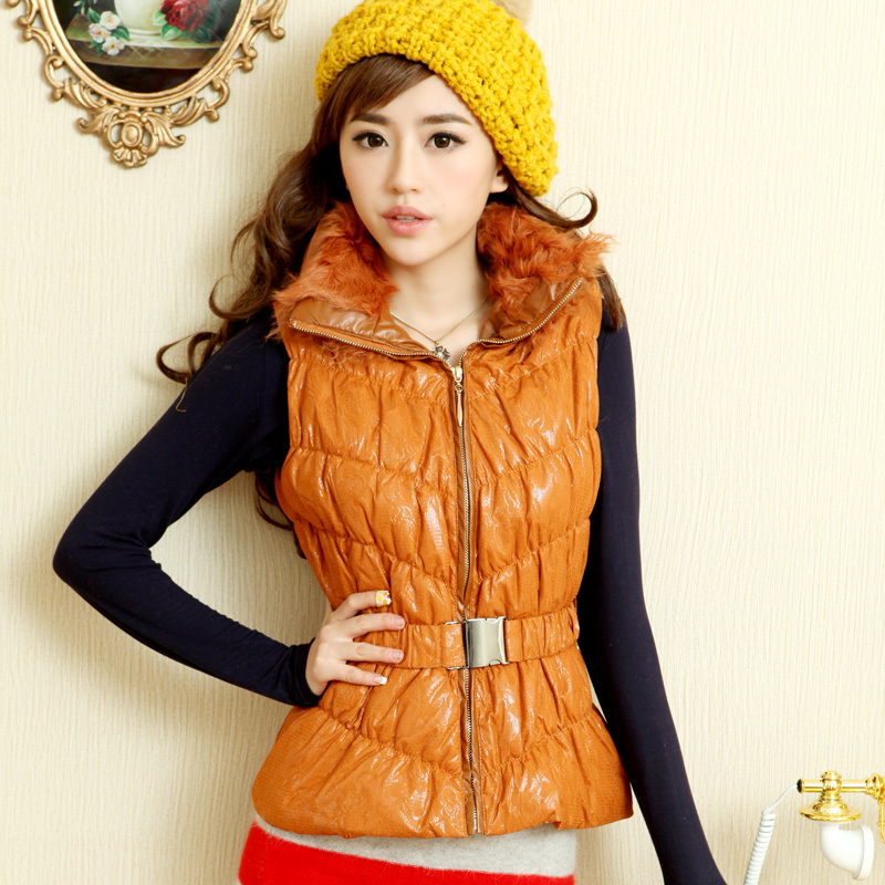 Free Shipping, 4044s999 winter fashion fur collar gentlewomen vest down coat