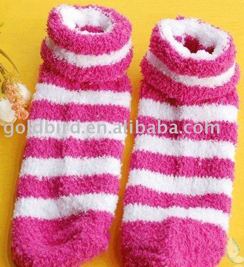 Free shipping 40pcs/lot Anti-Slip Women's Soft Fuzzy thicker Warm Floor Socks/worsted stripe socks