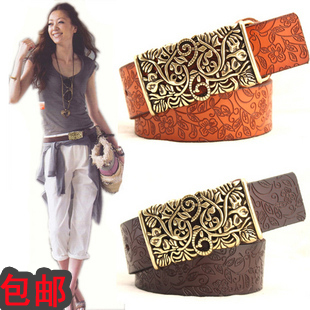 Free shipping!! 48 women's genuine leather strap decorative pattern vintage all-match women's cowhide belt a5