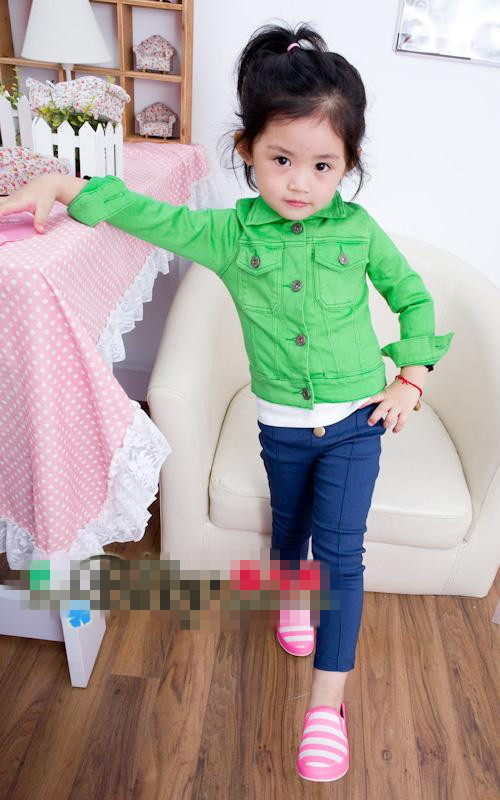 Free Shipping 4pcs/lot baby girl's jacket,autumn outerwear, high-elastic ,100% cotton
