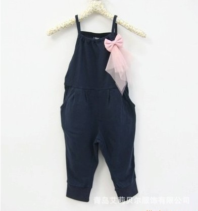 Free shipping 4pcs/lot Korean style the Summer Children's summer Children harem pants girls overalls High Quality 90-130