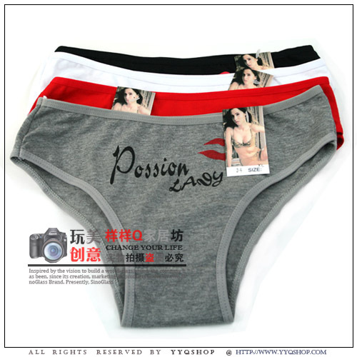 Free shipping 5 PCS/lot 5 color high quality low waist ladies underwear 100% pure cotton antibacterial sexy underwear briefs