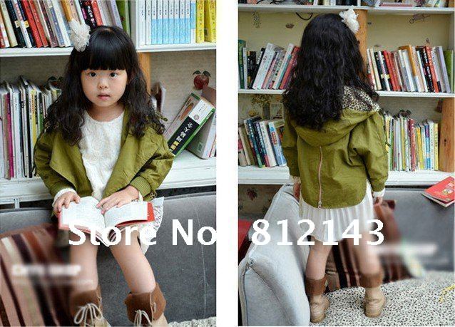Free shipping 5 pieces/lot 2012 new girls trench coat,overcoat fashion children coat (for 2-6 years)