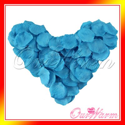 Free Shipping 500 Pieces Aqua Blue / Turquoise Silk Rose Petals Flower Used Directly Wedding Party Decoration Supply Colors