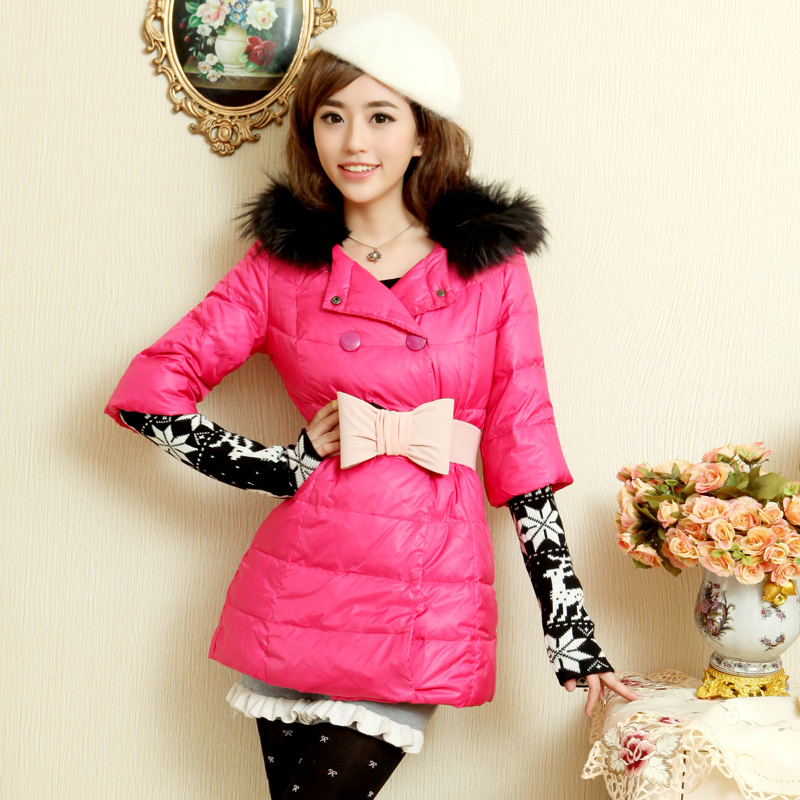 Free Shipping, 5063m000 winter fashion patchwork double breasted long-sleeve gentlewomen down coat