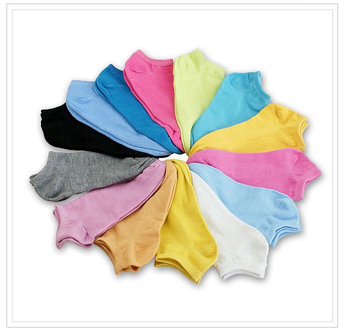 Free Shipping 50pairs/lot Kerean candy socks Boat socks floor socks (multi-color random fat),foot cover best selling