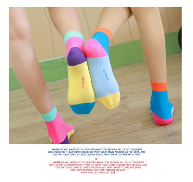 FREE SHIPPING  50PAIRS/LOTS StockingsCute socks Fruit fight color socks women's stockings
