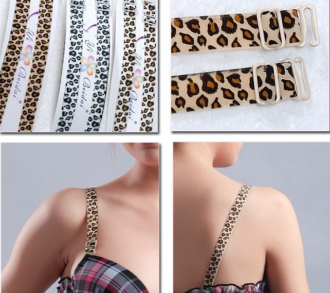 Free shipping+50pcs/lot fashion bra strap,leopard bra shoulder straps. high quality
