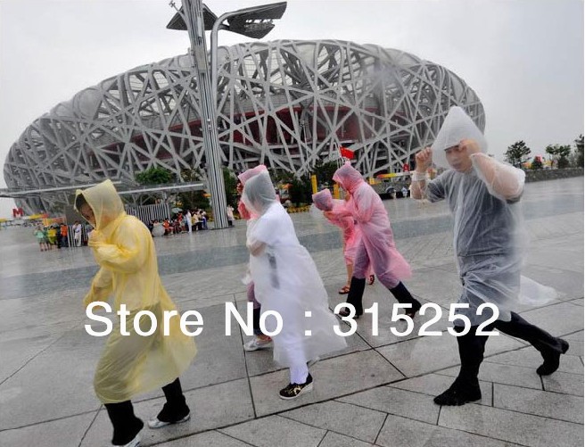 Free shipping.(50pcs/lot ) pvc plastic one-off travel raincoat and disposable rain poncho wholesale packaging high quality