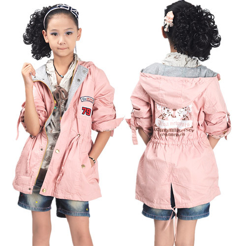 Free shipping 59 ! children's clothing autumn 2012 female child trench outerwear child trench 02