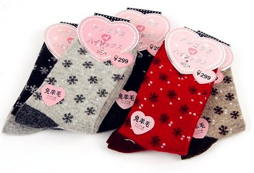 Free shipping!5color thick Warm wool and Rabbit hair Knee-High women socks,wemen winter socks For Christmas Gift Z5010Wholesale
