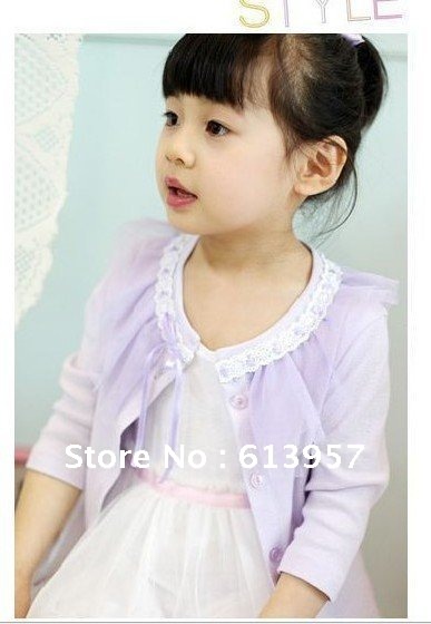 Free shipping!(5pcs/lot) 100% cotton Girls Long sleeve princess blouse with lace / W001G0012