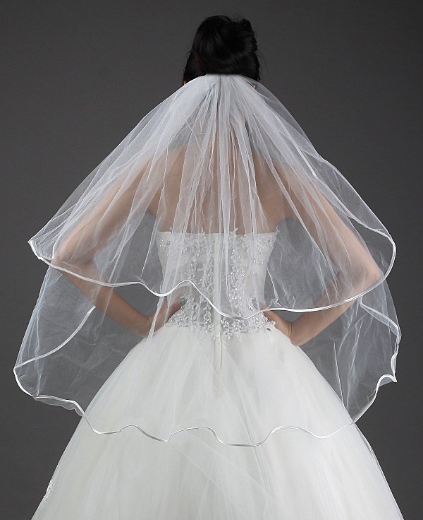 Free Shipping 5pcs/lot 2 edge veil bride style veil, The bride accessories V408