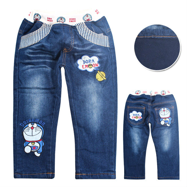 Free shipping 5pcs/lot 2013 brand thicken cotton warm clothing winter kids pants children jeans baby Cartoon trouses baby jeans