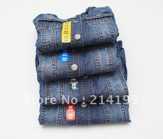 free shipping 5pcs/lot baby girl long sleeve jeans jacket/Coat, jeans clothes hot sale, for 2-8 years