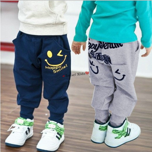 Free shipping!! 5pcs/lot baby girls/boys' pants Smiling Face trousers Harem pants casual pants baby outfits/outwears 2 colors