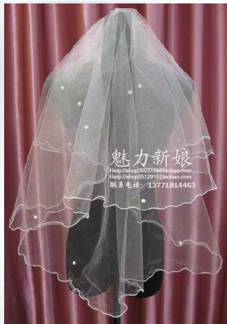 Free Shipping 5pcs/lot Bridal veil roll-up hem beads small veil 1.5 meters dh-cs V420